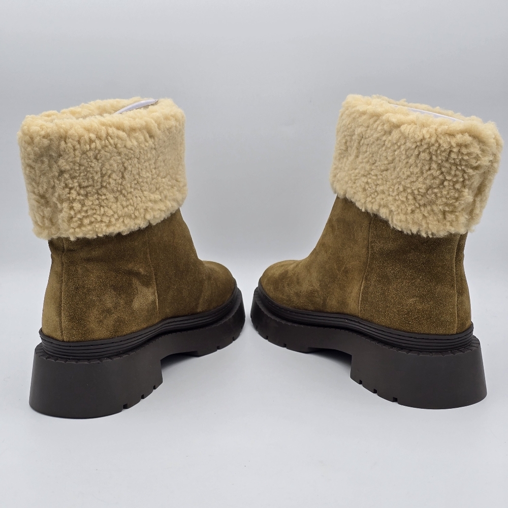 NWOT Marc Fisher LTD VINA Leather/Faux Fur Booties, Brown/Tan Women's 8.5M - Picture 5 of 12